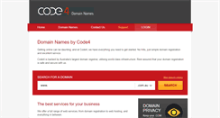 Desktop Screenshot of domains.code4.com.au